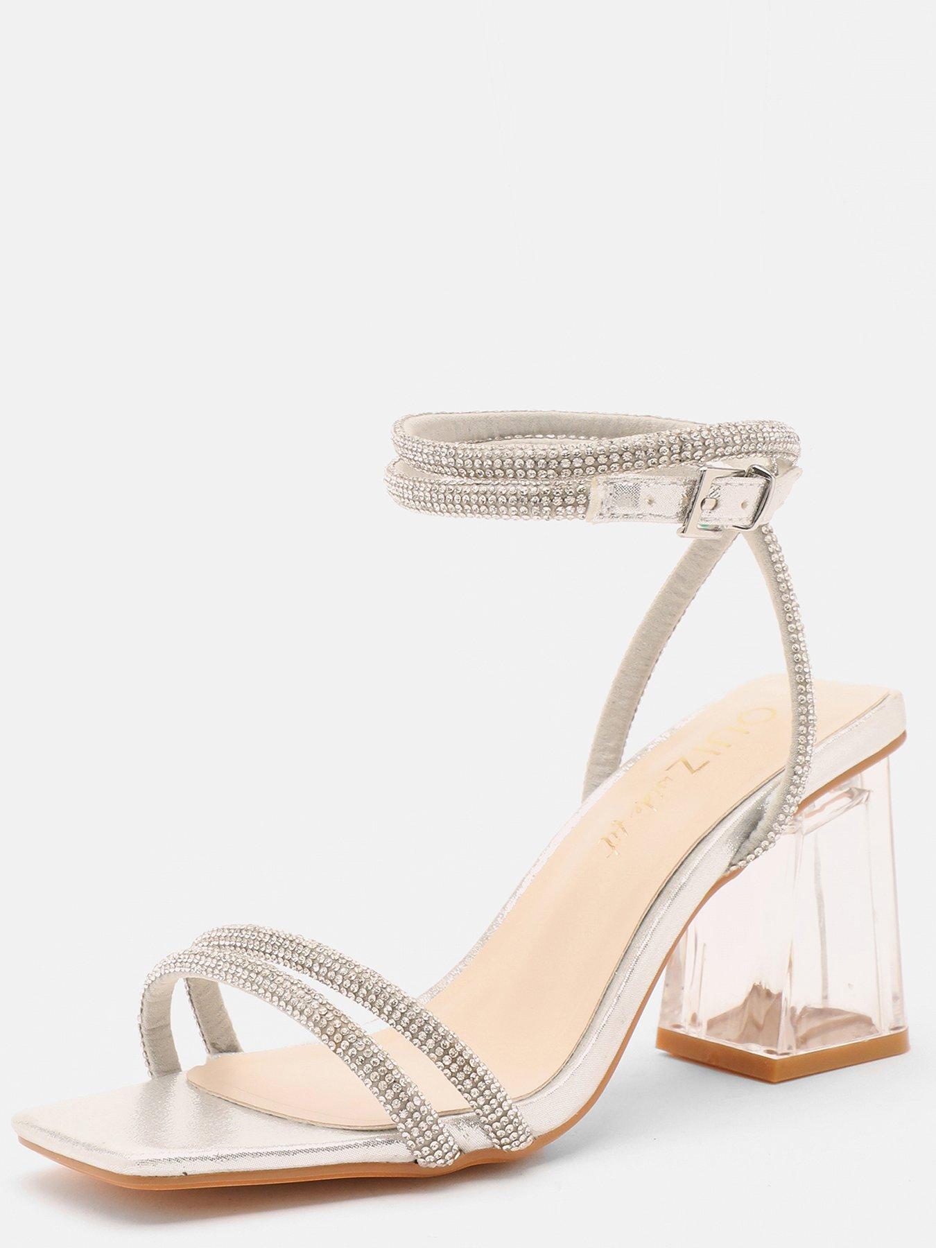 Quiz wide fit silver hot sale sandals