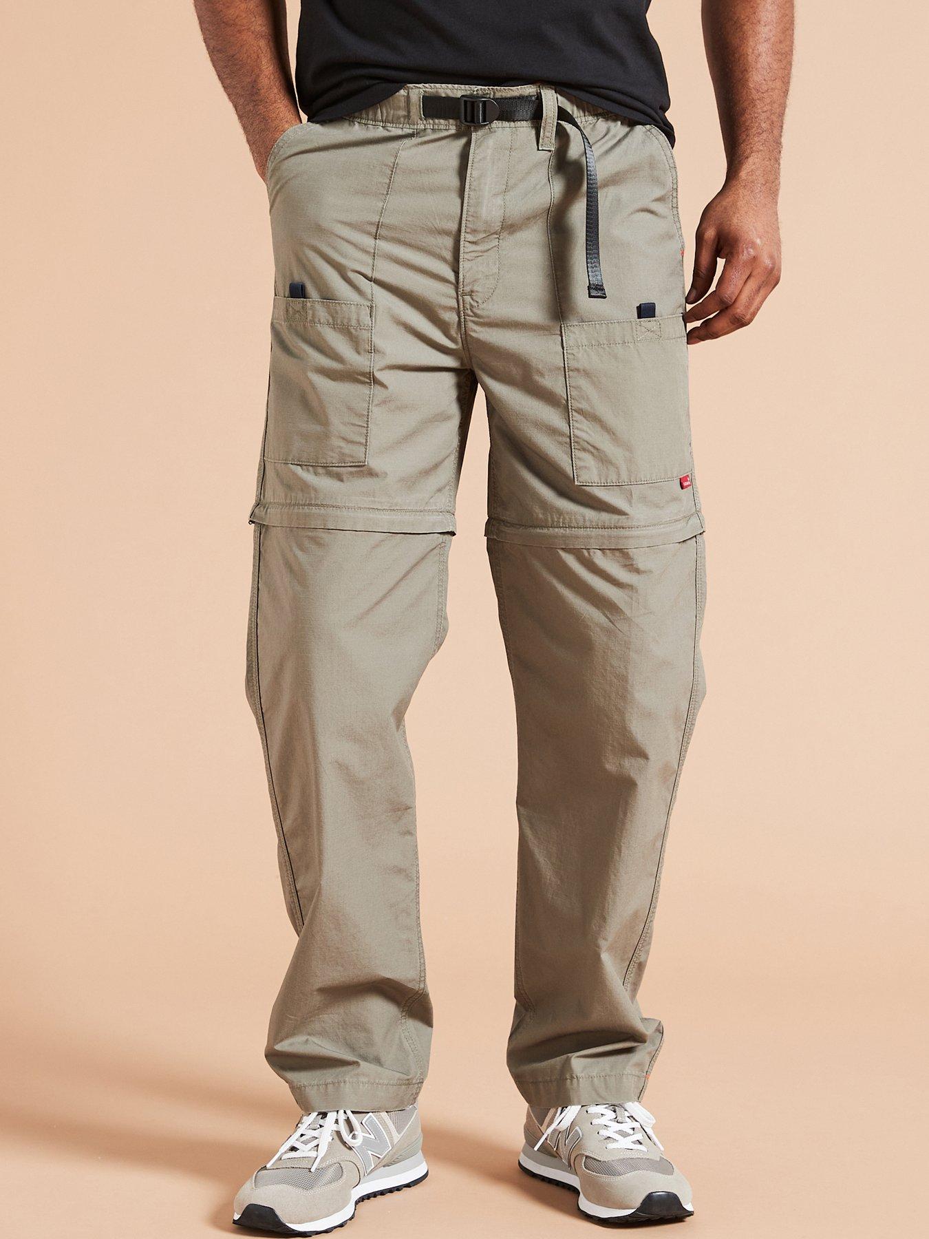 Levi's Relaxed Fit Utility Zip Off Trousers - Khaki | Very.co.uk