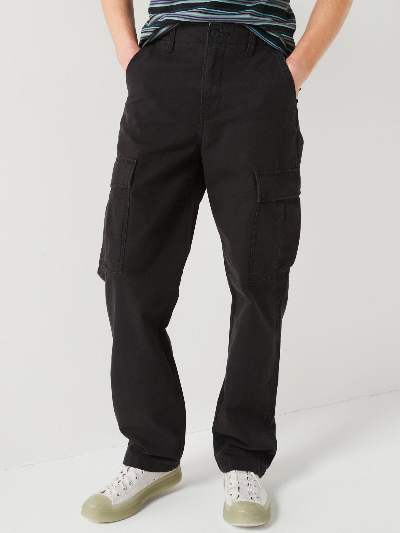 Levi's XX Straight Leg Cargo Trousers - Black | Very.co.uk