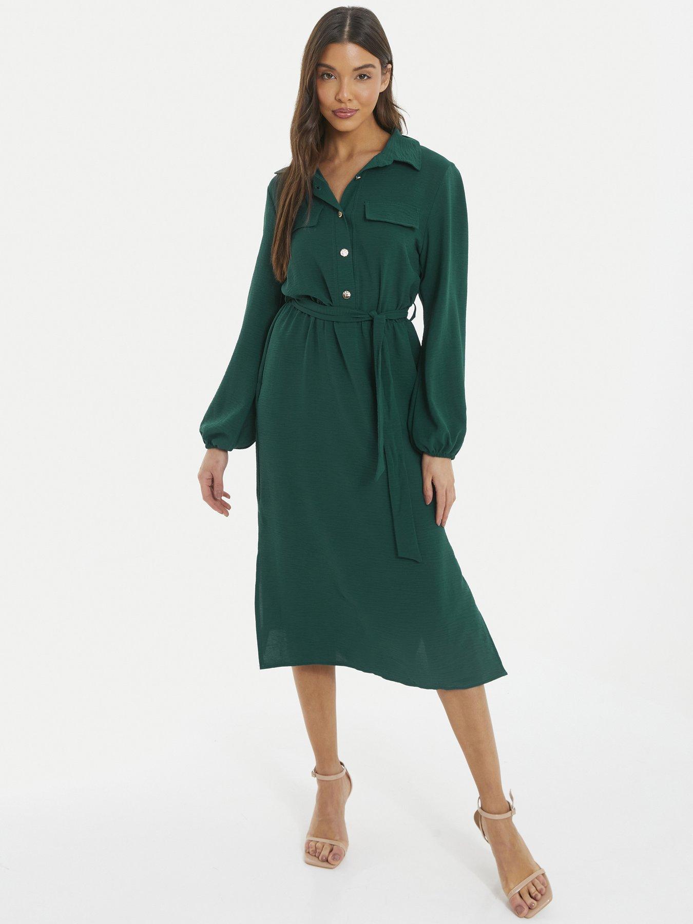 Bottle green outlet shirt dress