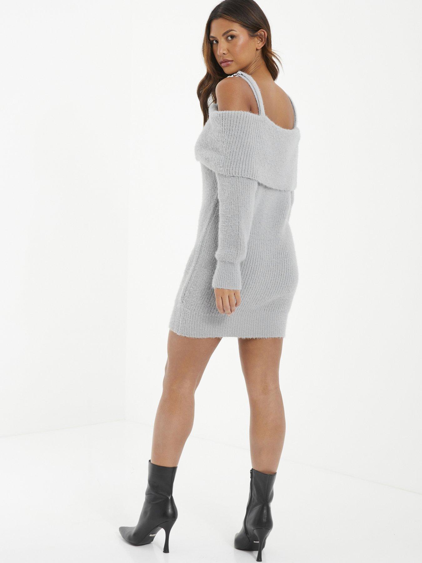 Off shoulder jumper dress hot sale uk