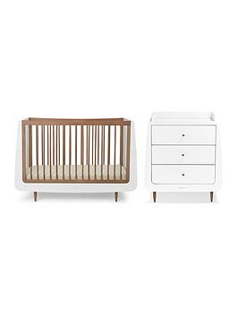 Product photograph of Snuz Snuzkot 2 Piece Nursery Furniture Set The Natural Edit - Walnut from very.co.uk