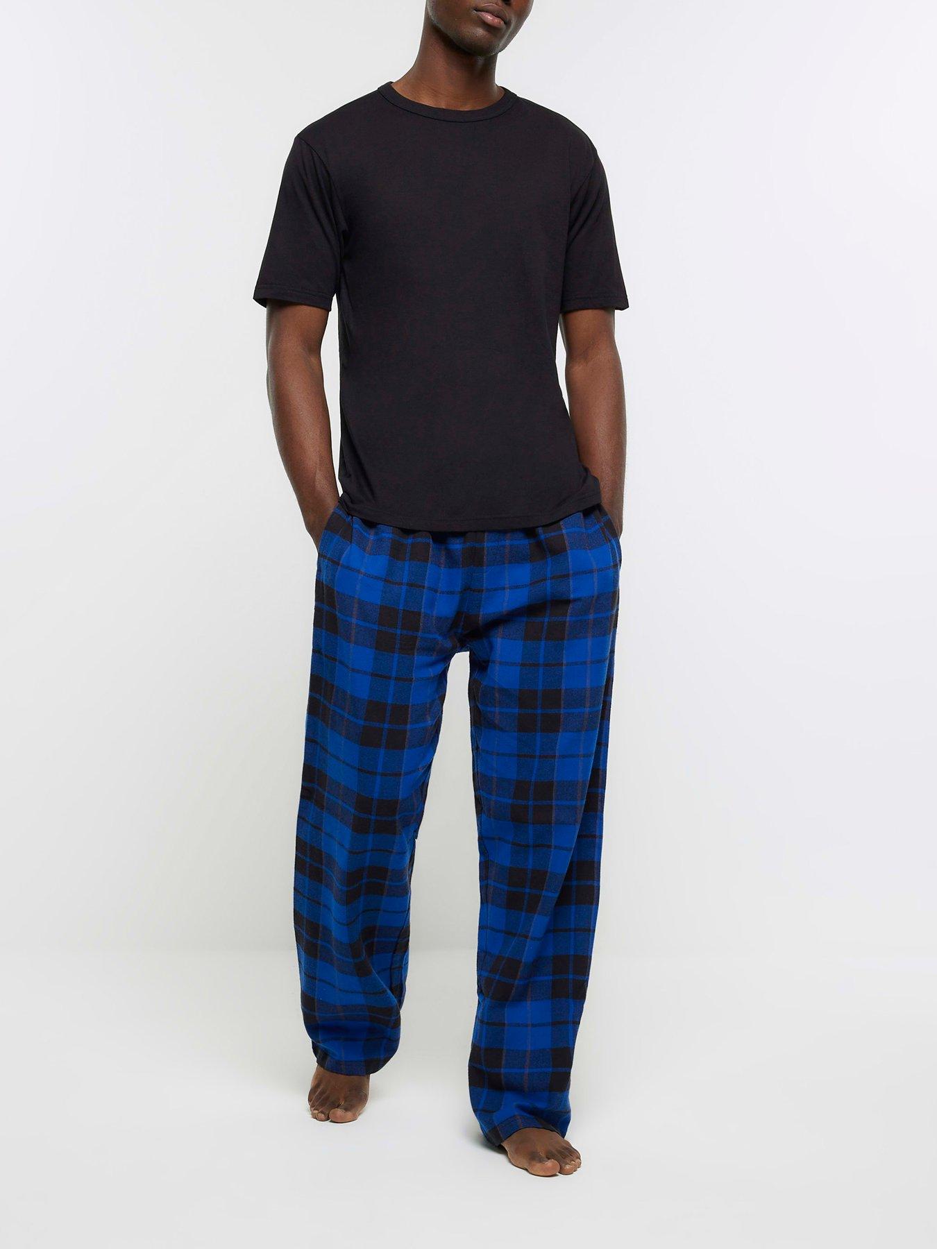 River Island Short Sleeve Modal Check Pyjamas very.co.uk