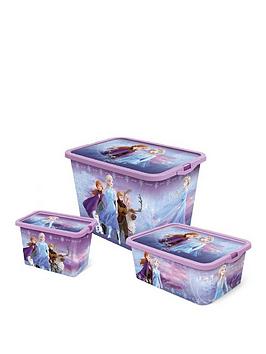 Product photograph of Disney Set Of 3 Frozen Storage Boxes from very.co.uk