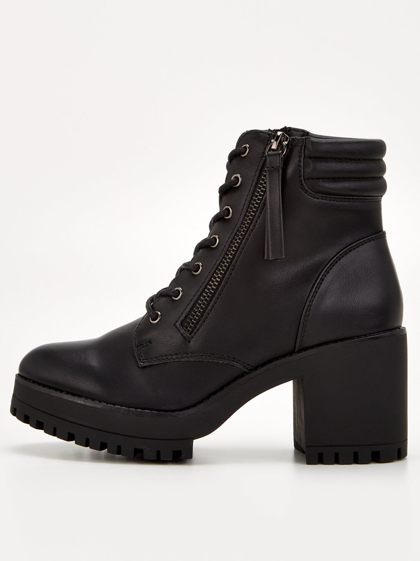 Block heel lace on sale up ankle boots