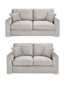 Product photograph of Very Home Chicago Deluxe Fabric 3 Seater 2 Seater Sofa Set Buy And Save from very.co.uk
