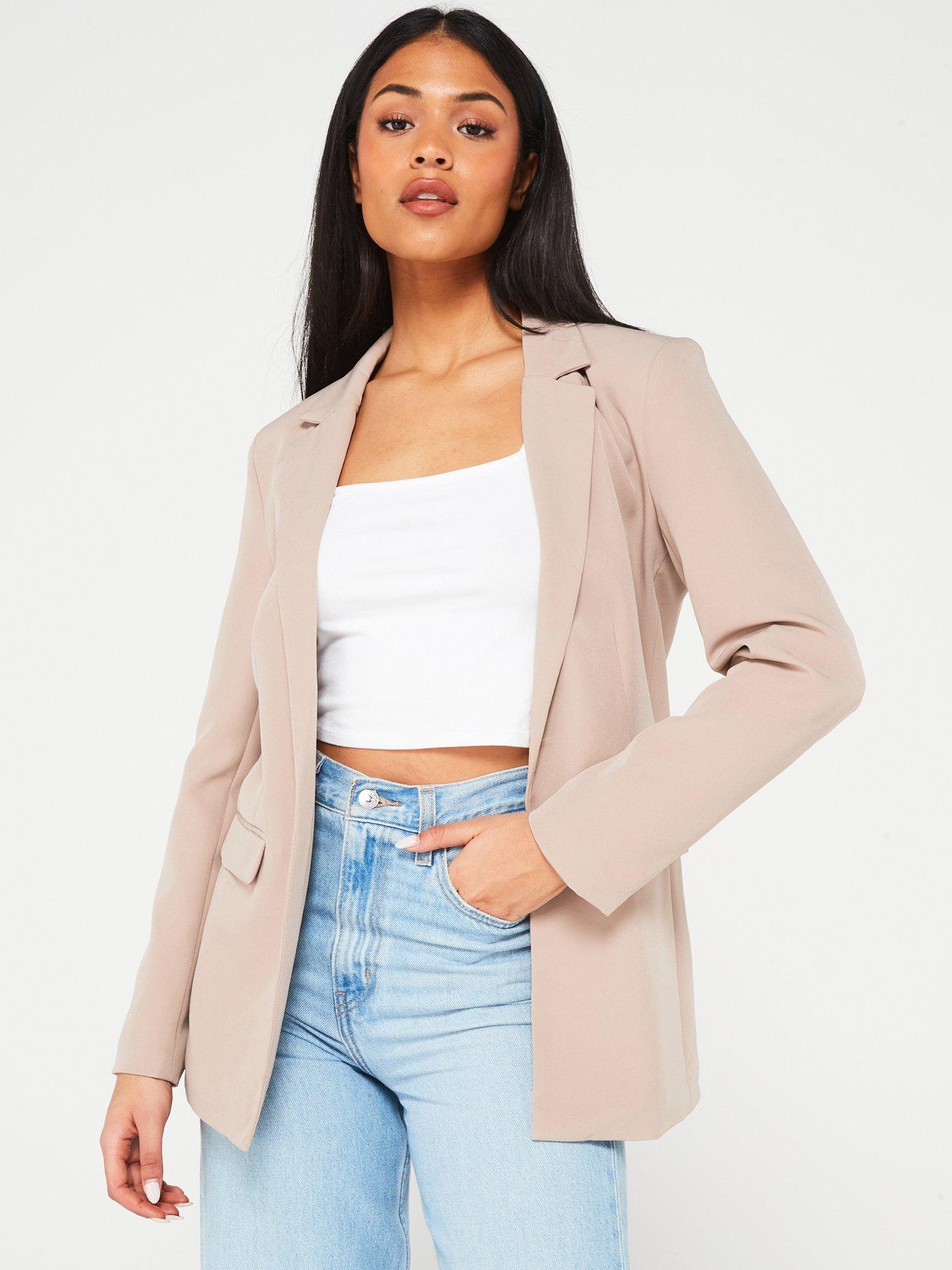 pieces-loose-fit-blazer-beige