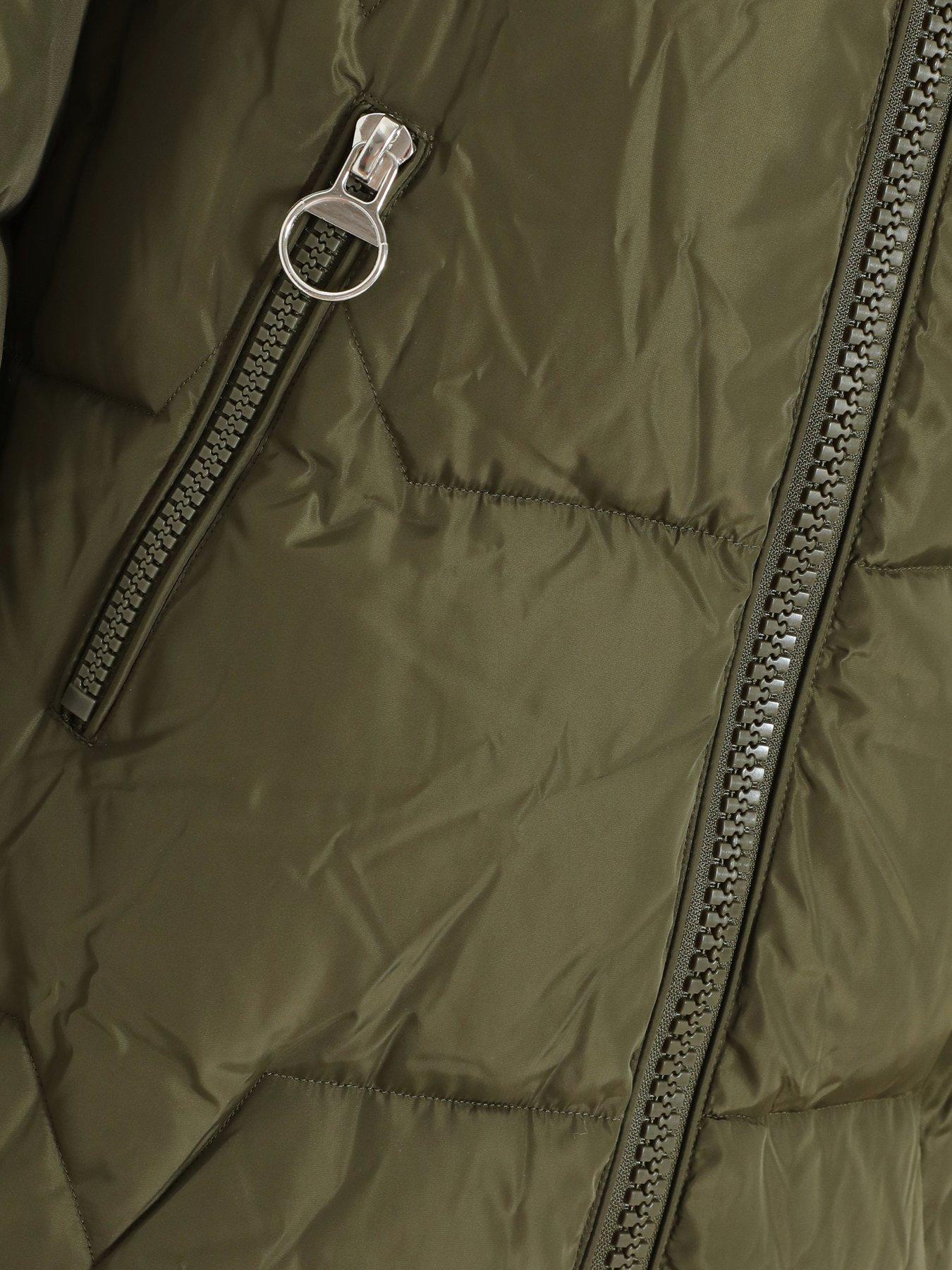 Image 6 of 6 of Quiz Khaki Padded Long Line Jacket