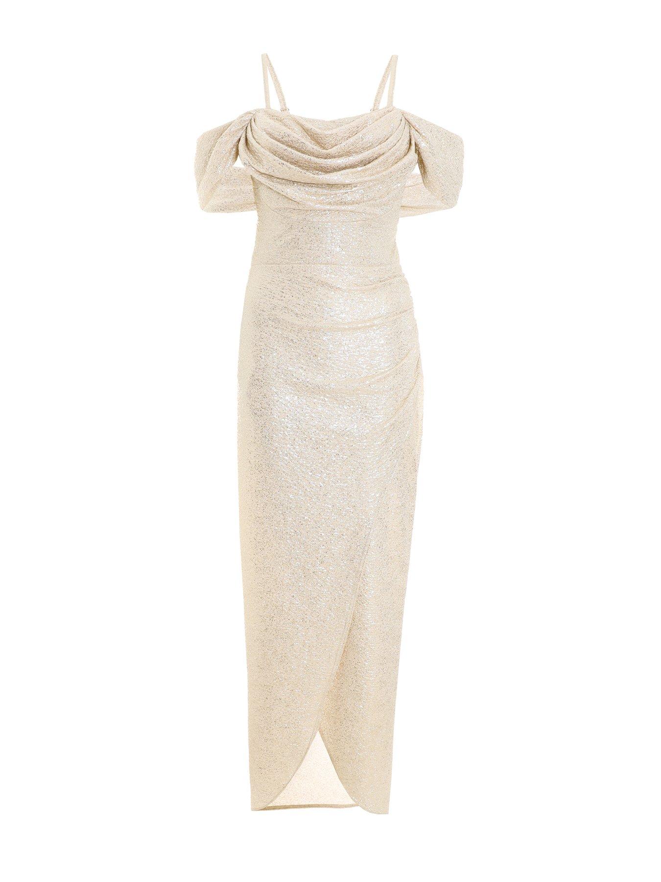 bardot gold dress Bardot Sequin Pleated Maxi Dress - Gold main image 0