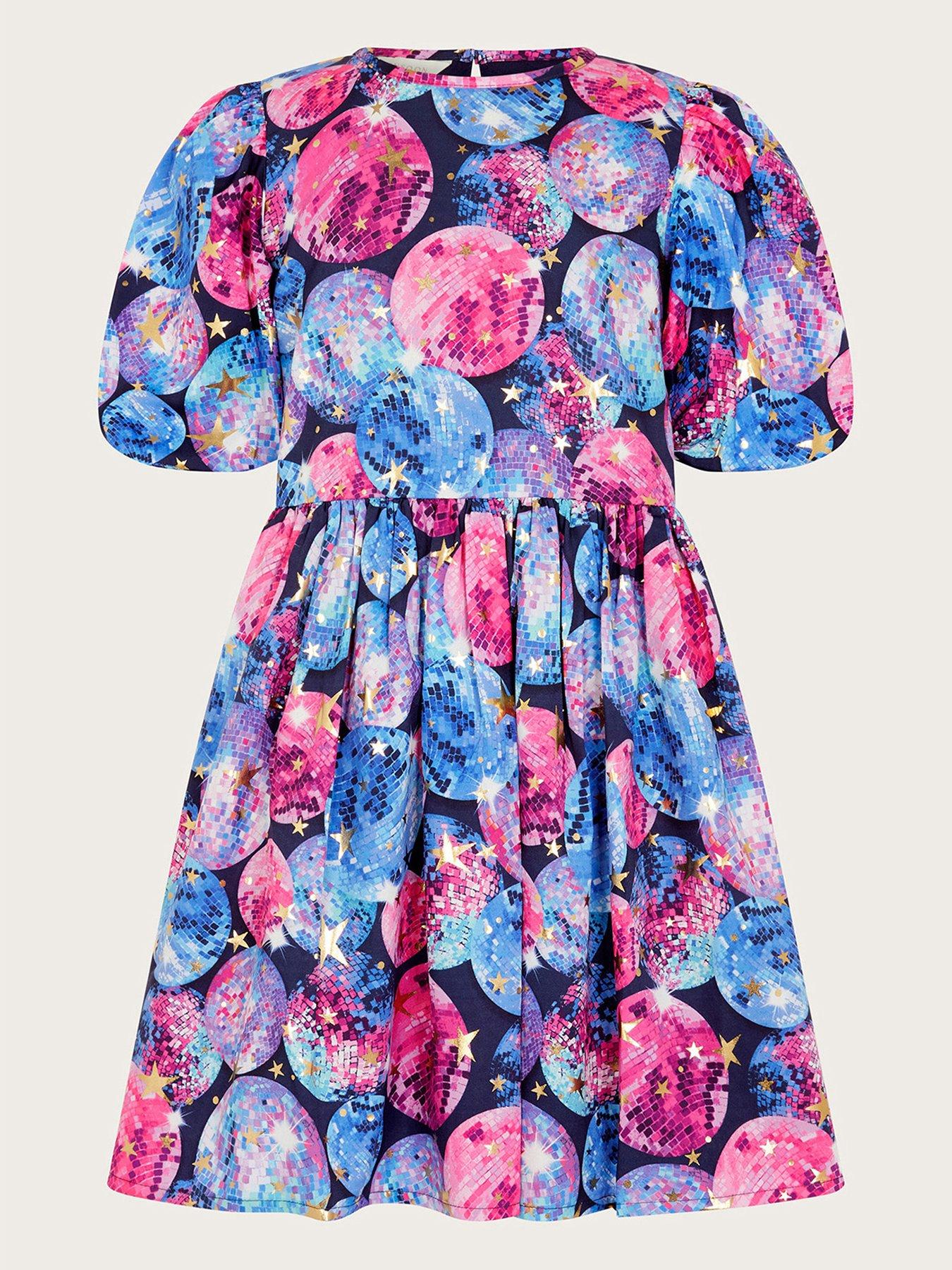 monsoon-girls-disco-ball-print-dress-black