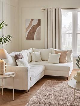 Product photograph of Very Home Rune Fabric Right Hand Corner Sofa - Cream - Fsc Reg Certified from very.co.uk