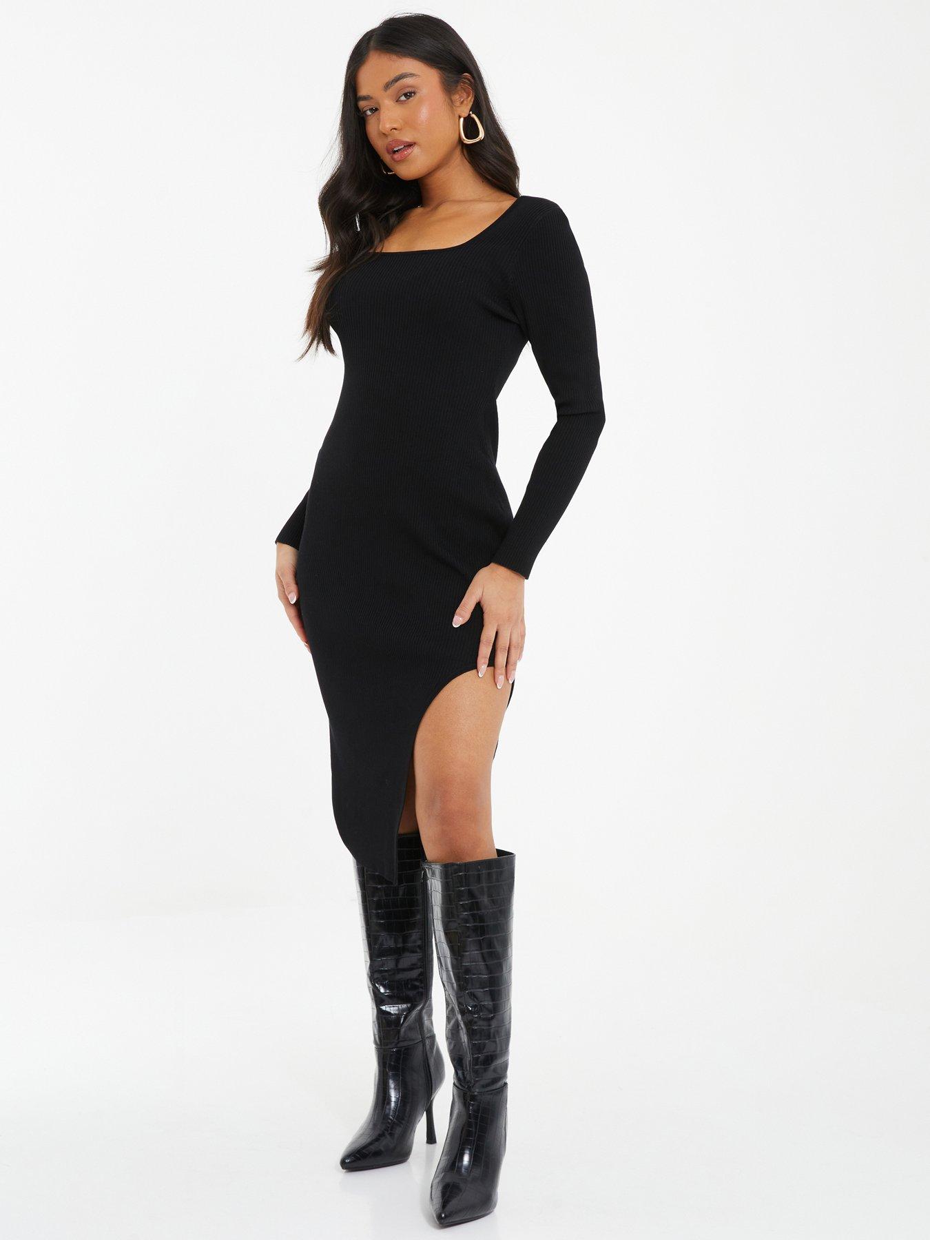 Black long sleeve body best sale con dress