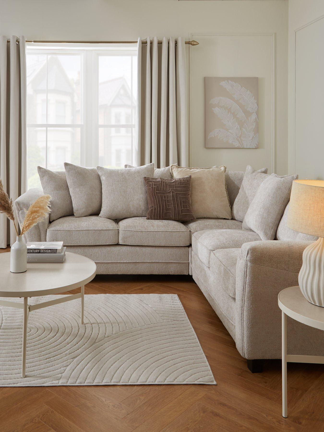 undefined Dury Chunky Weave Scatterback Corner Group Sofa - Natural - FSC® Certified