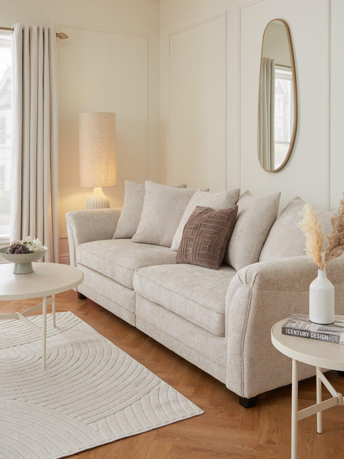 The Very Collection Dury Chunky Weave 4 Seater Scatterback Sofa - Natural - FSC® Certified