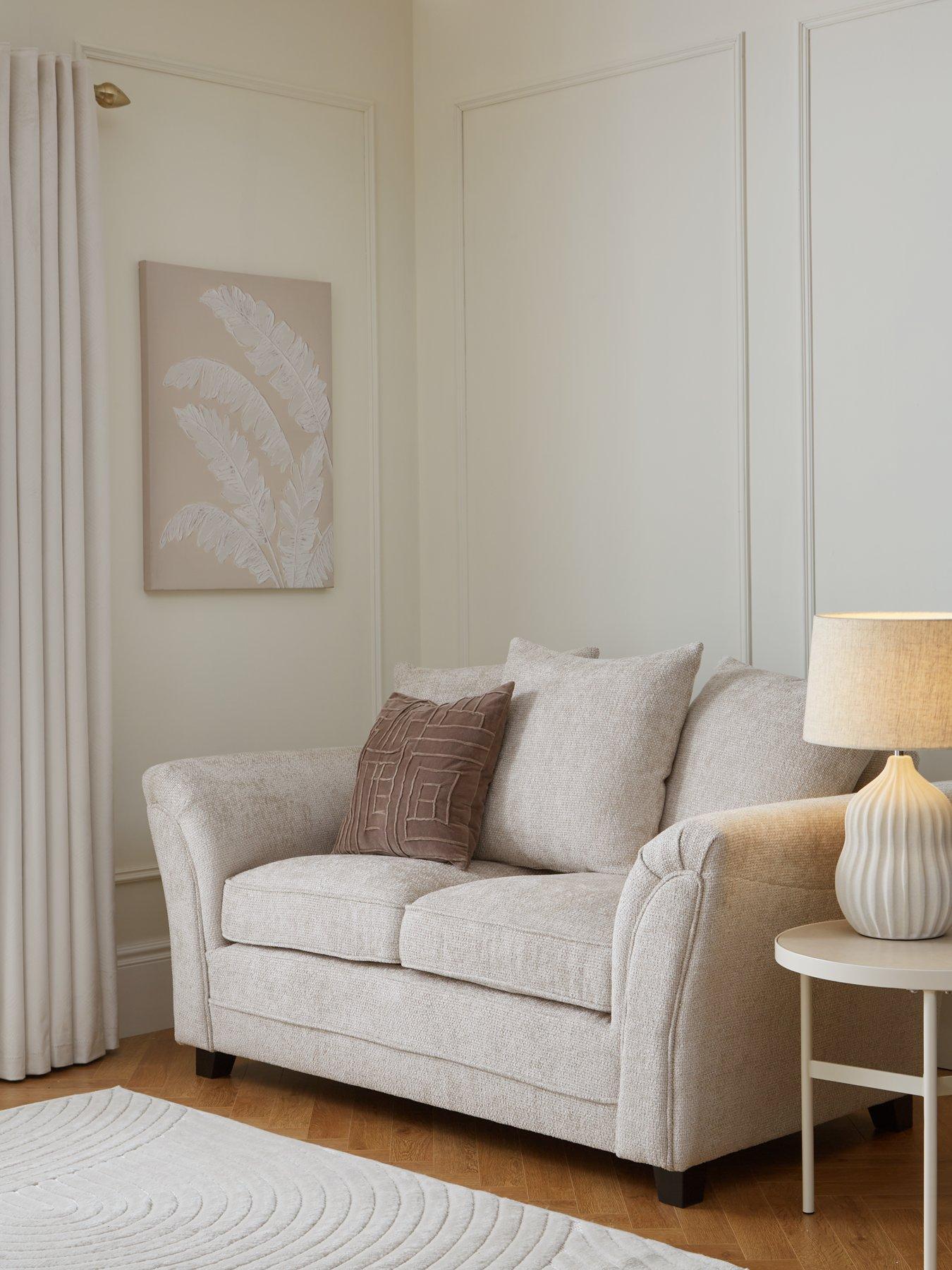 undefined Dury Chunky Weave 2 Seater Scatter Back Sofa - Natural - FSC® Certified