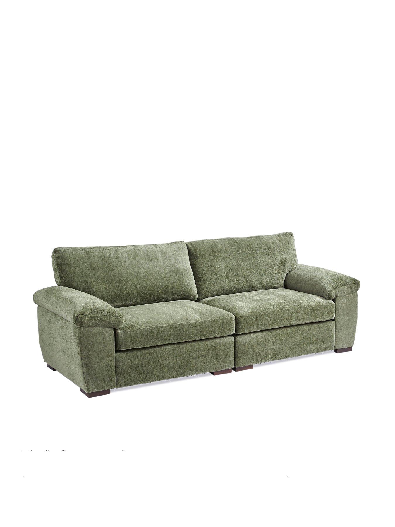 Image 3 of 7 of Very Home Salerno Standard Back 4 Seater Fabric Sofa -&nbsp;Green - FSC&reg; Certified