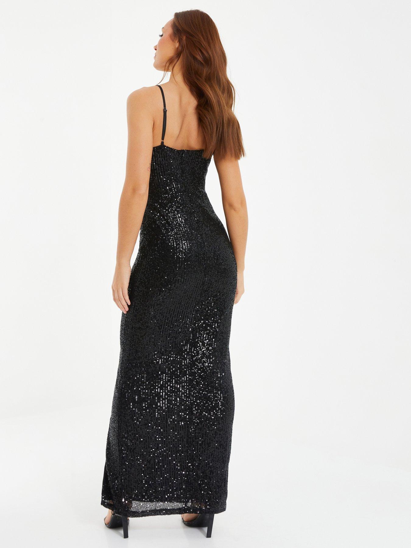 quiz black sequin dress Quiz Black Sequin Maxi Dress