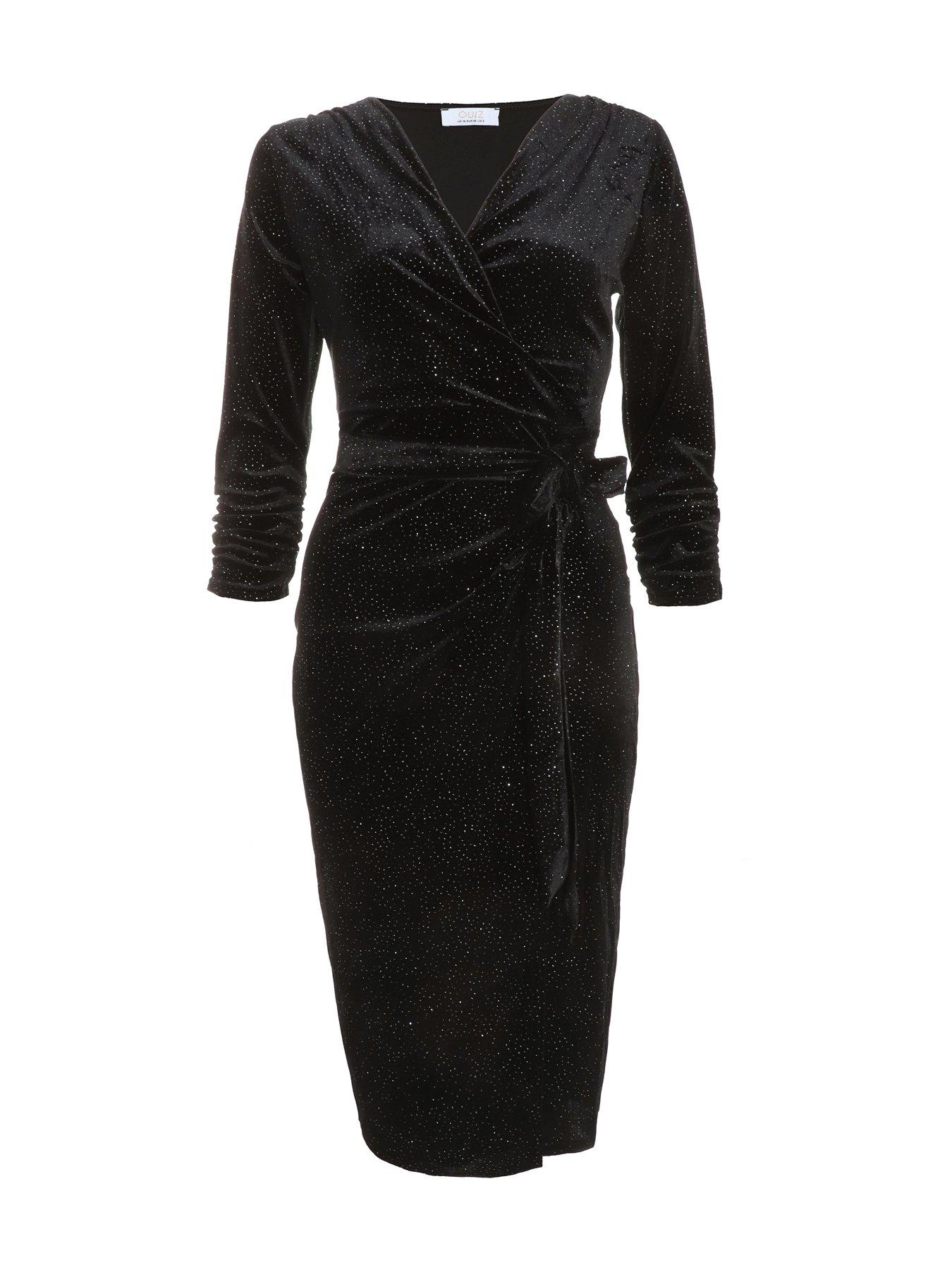 Black velvet glitter dress best sale