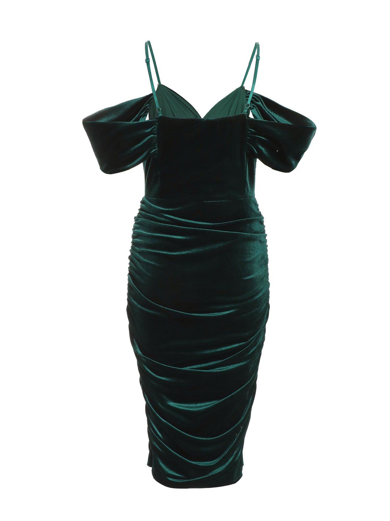 Ruched Midi Dress Quiz Green Dress Velvet Velvet Ruched Midi Quiz Green  Velvet Wrap Dress Emerald