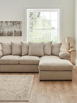 Product photograph of Very Home Amalfi 3 Seater Right Hand Scatter Back Fabric Corner Chaise Sofa - Cream - Fsc Reg Certified from very.co.uk