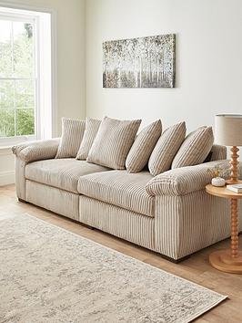 Product photograph of Very Home Amalfi 4 Seater Scatter Back Fabric Sofa - Cream - Fsc Reg Certified from very.co.uk
