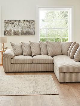 Product photograph of Very Home Amalfi Right Hand Scatter Back Fabric Corner Chaise Sofa - Cream - Fsc Reg Certified from very.co.uk