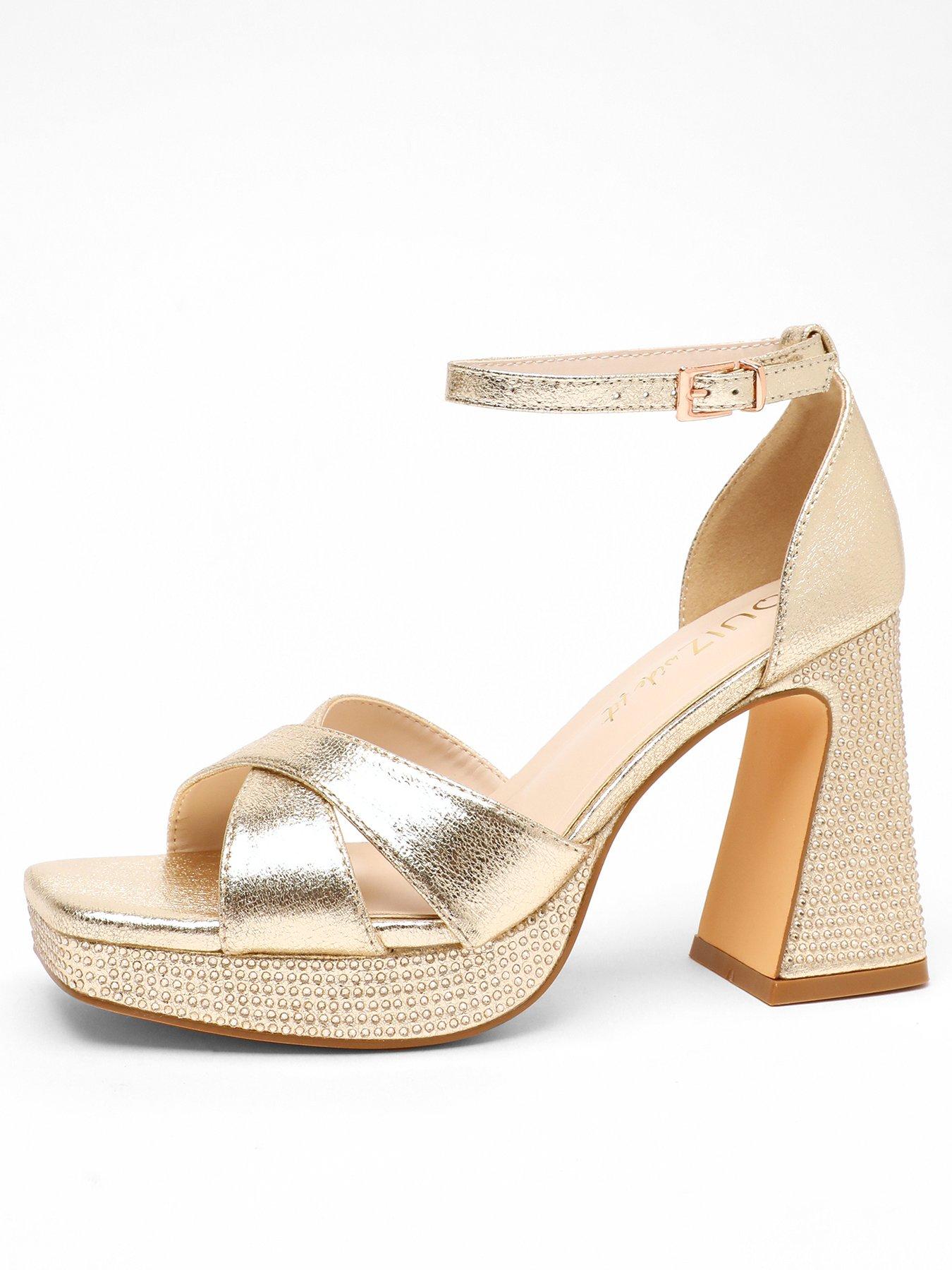 Gold heels clearance uk wide fit