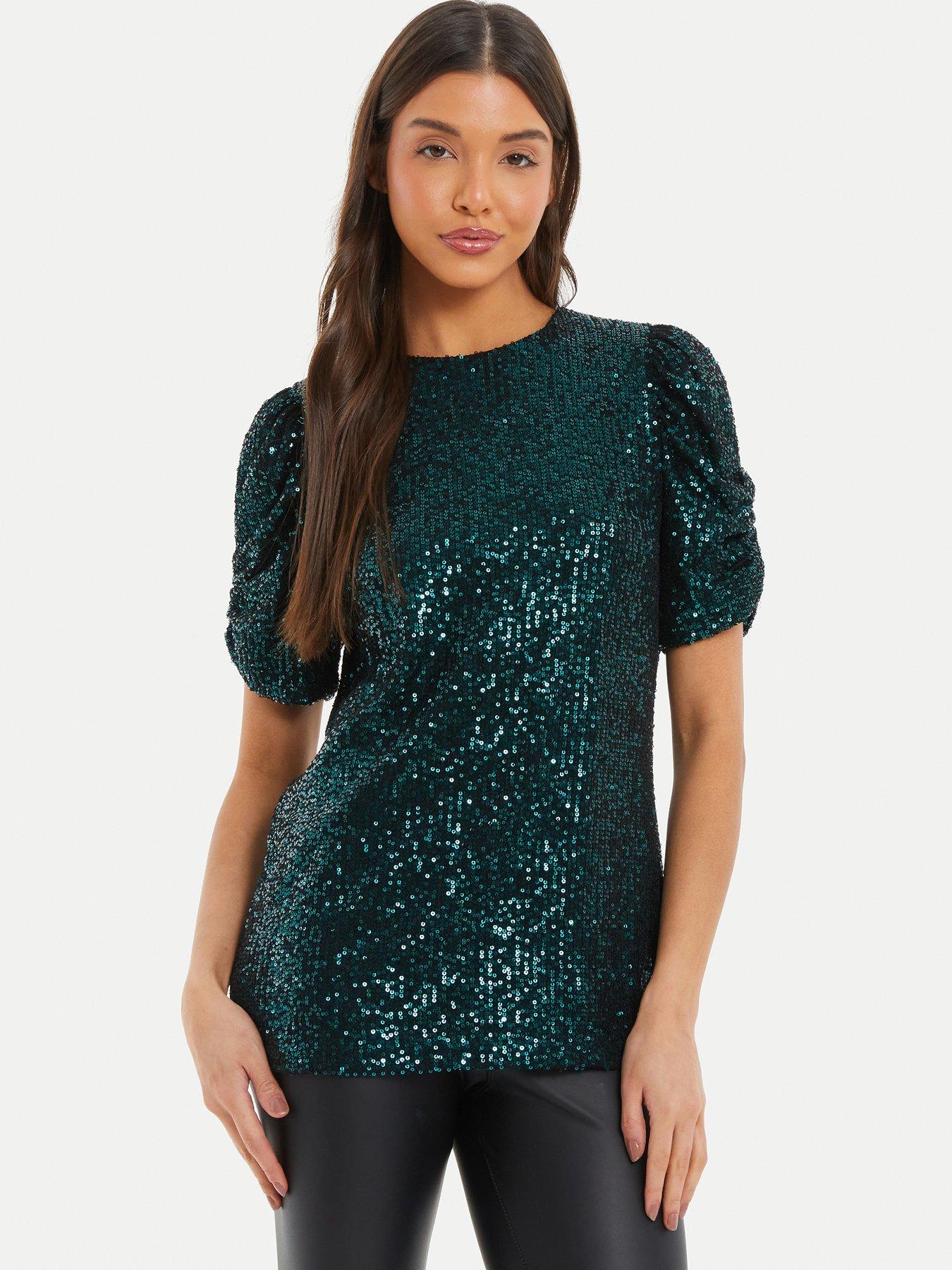 Sequin store boxy top