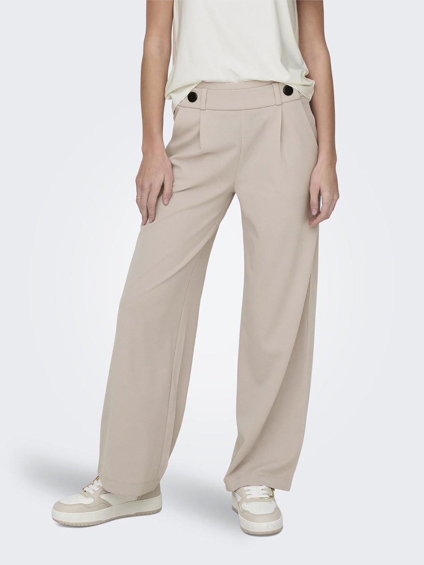 Beige cut hot sale off trousers