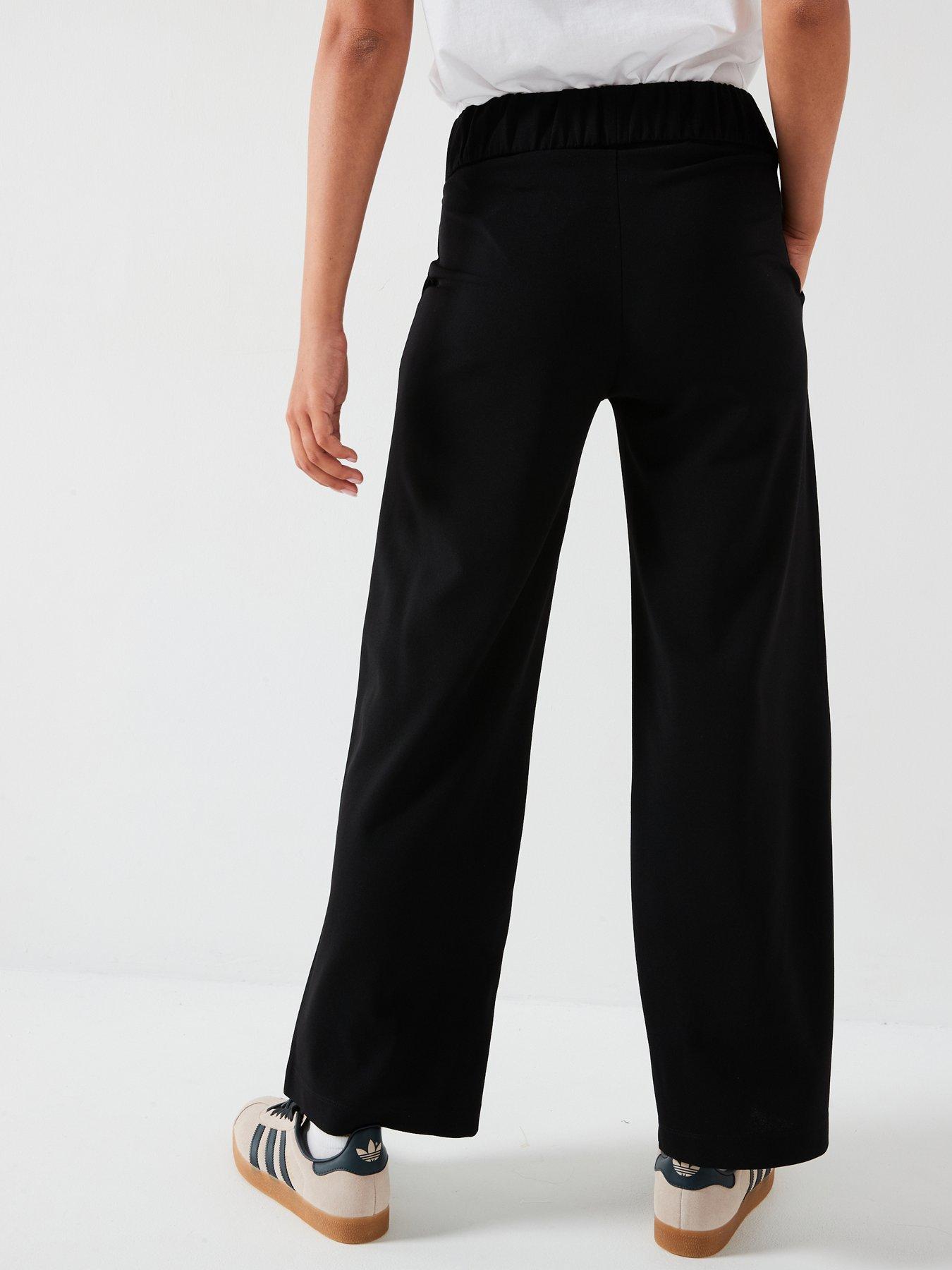 Straight Tailored Trousers - Black