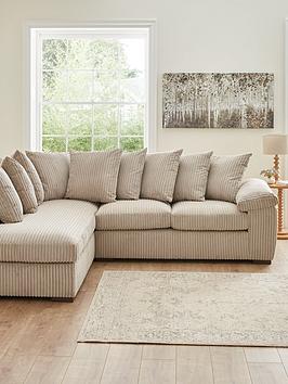 Product photograph of Very Home Amalfi Left Hand Scatter Back Fabric Corner Chaise Sofa - Cream - Fsc Reg Certified from very.co.uk