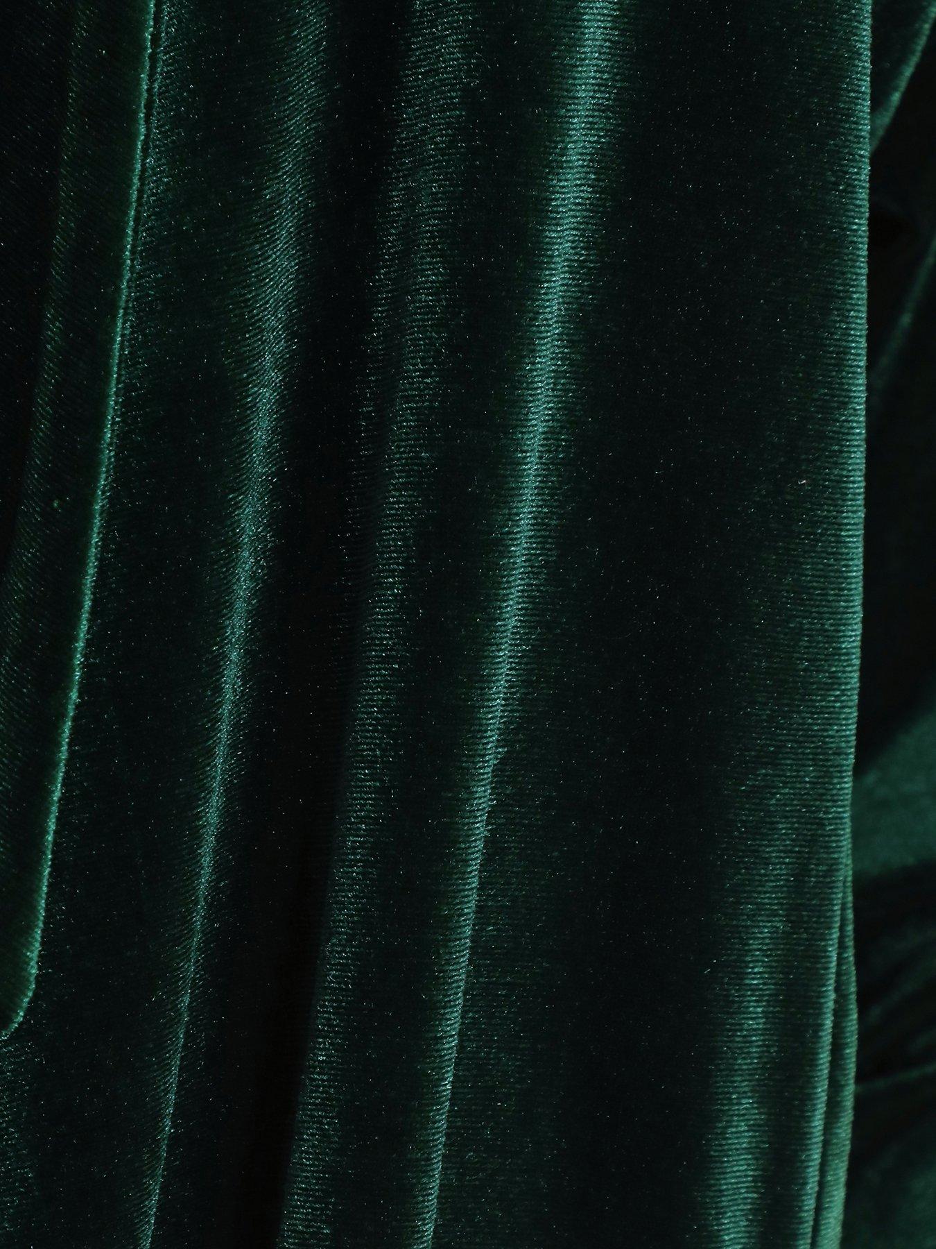 Image 6 of 6 of Quiz Curve Curve Bottle Green Velvet Waterfall Blazer