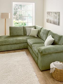 Product photograph of Very Home Salerno Standard Back Fabric Left Hand Corner Chaise Sofa - Olive Green - Fsc Reg Certified from very.co.uk