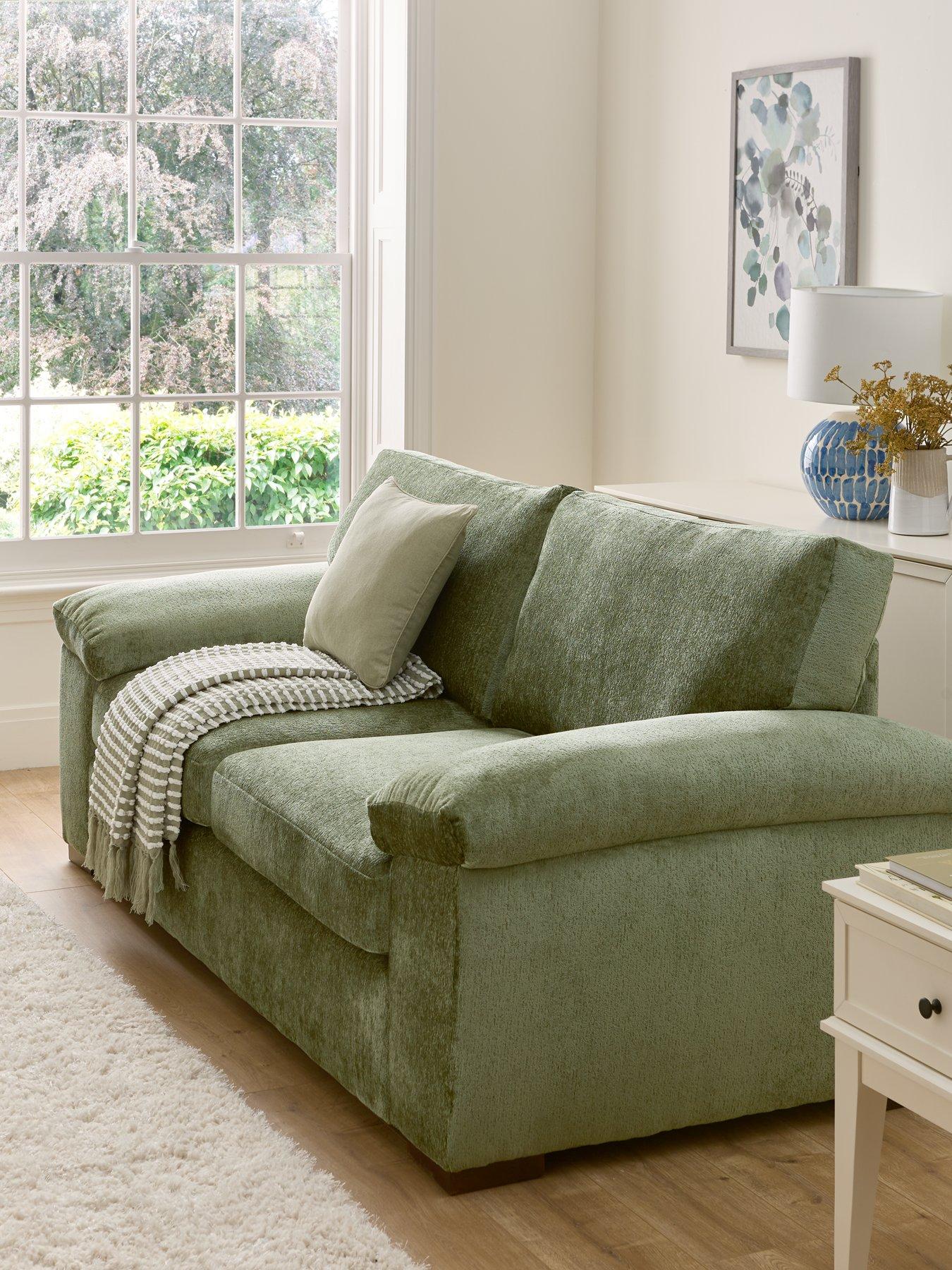 The Very Collection Salerno Standard Back 2 Seater Fabric Sofa – Olive Green - FSC® Certified