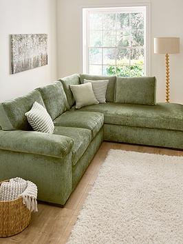 Product photograph of Very Home Salerno Standard Back Fabric Right Hand Corner Chaise Sofa - Olive Green - Fsc Reg Certified from very.co.uk