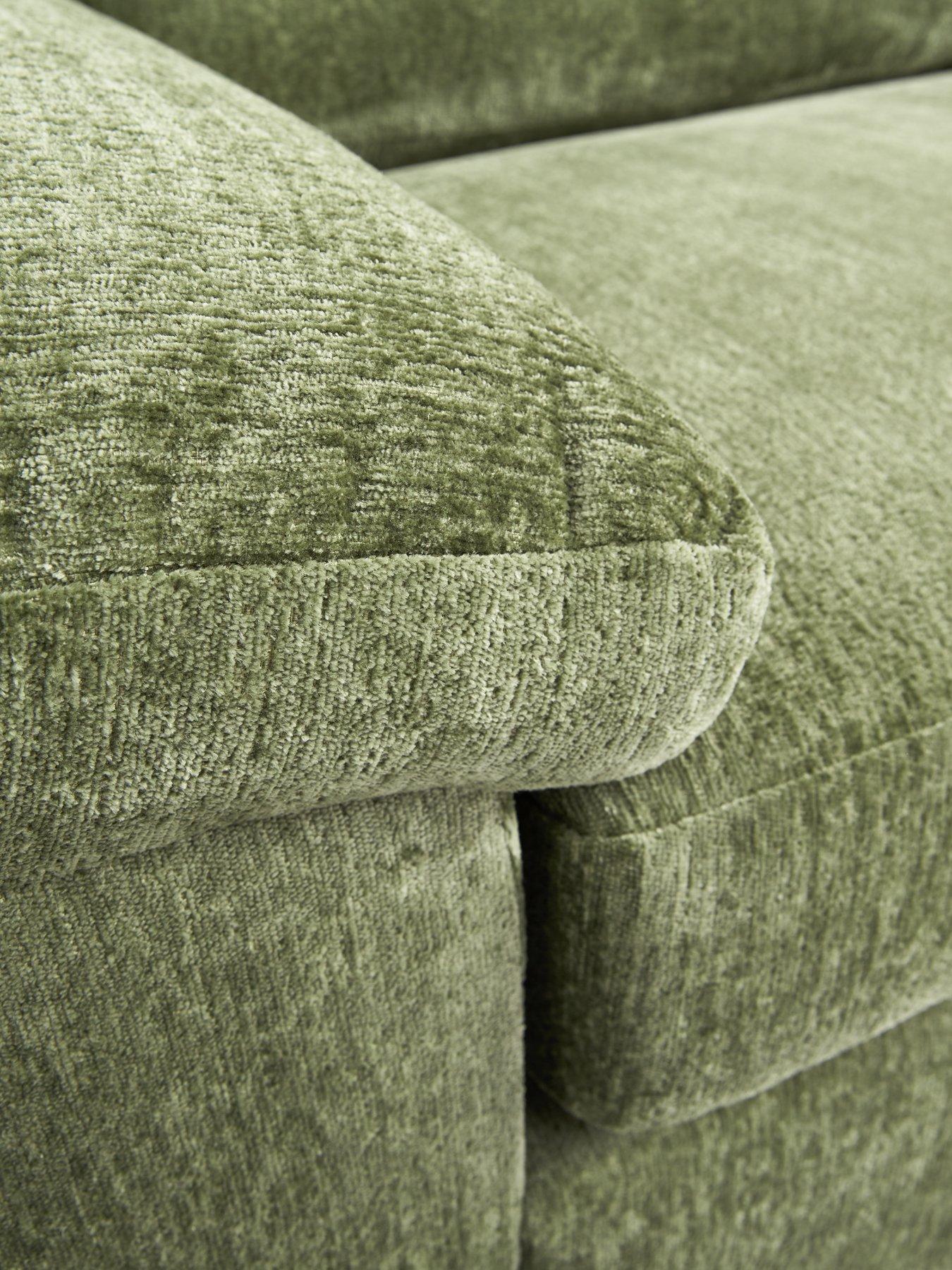 Image 4 of 7 of The Very Collection Salerno Standard Back Right Hand Fabric Corner Chaise Sofa &ndash; Olive Green - FSC&reg; Certified