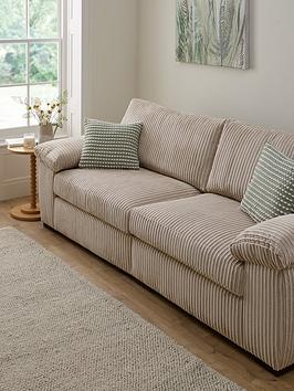 Product photograph of Very Home Amalfi Standard Back 3 Seater Fabric Sofa - Cream - Fsc Reg Certified from very.co.uk