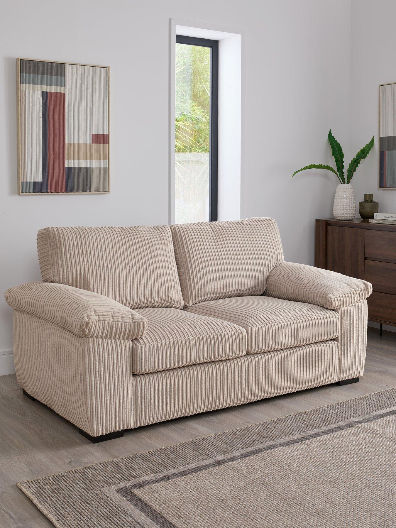 Very Home Amalfi Standard Back 2 Seater Fabric Sofa - Cream - FSC® Certified