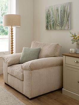 Product photograph of Very Home Amalfi Fabric Armchair - Cream - Fsc Reg Certified from very.co.uk
