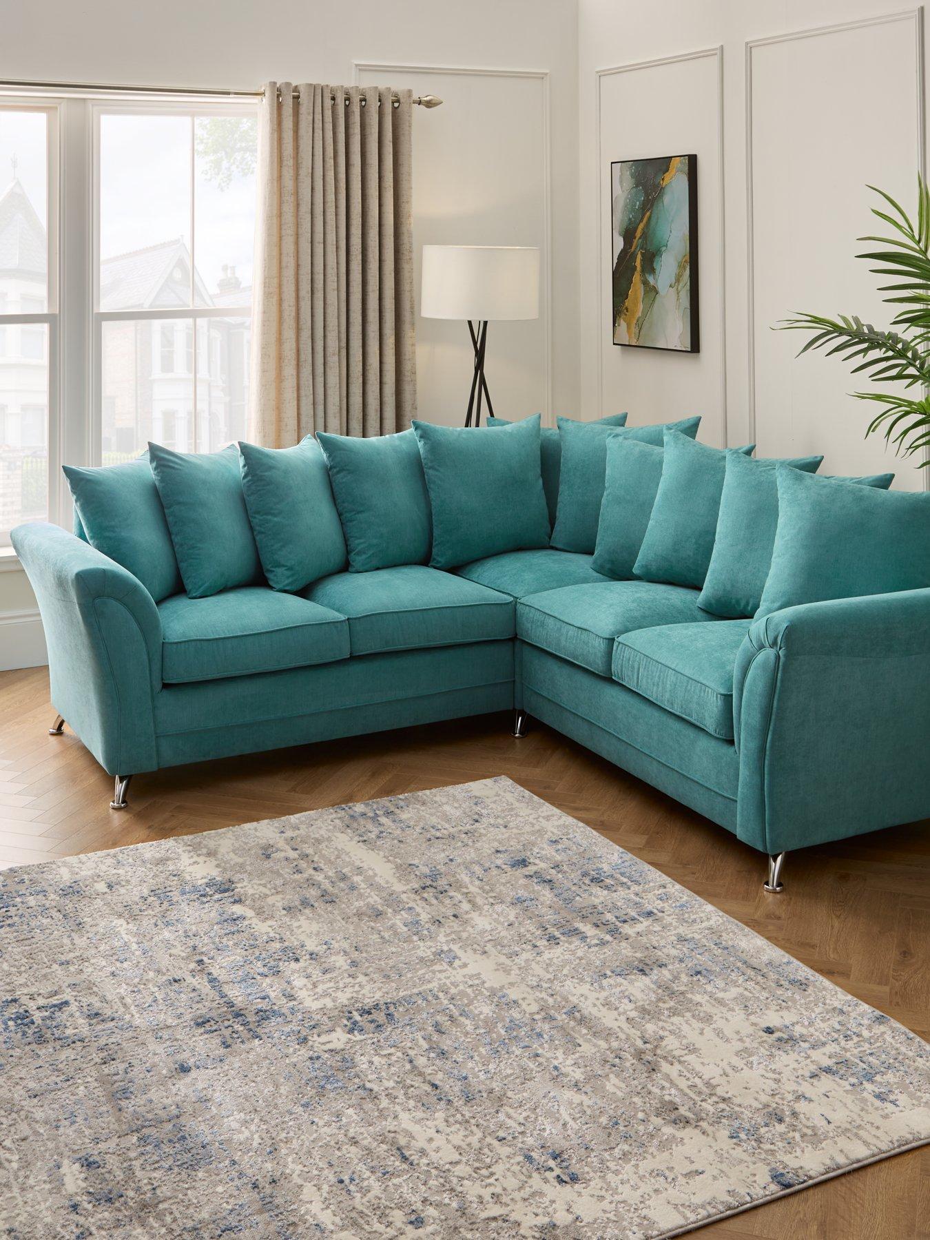 undefined Dury Scatterback Corner Group Sofa - Teal - FSC® Certified