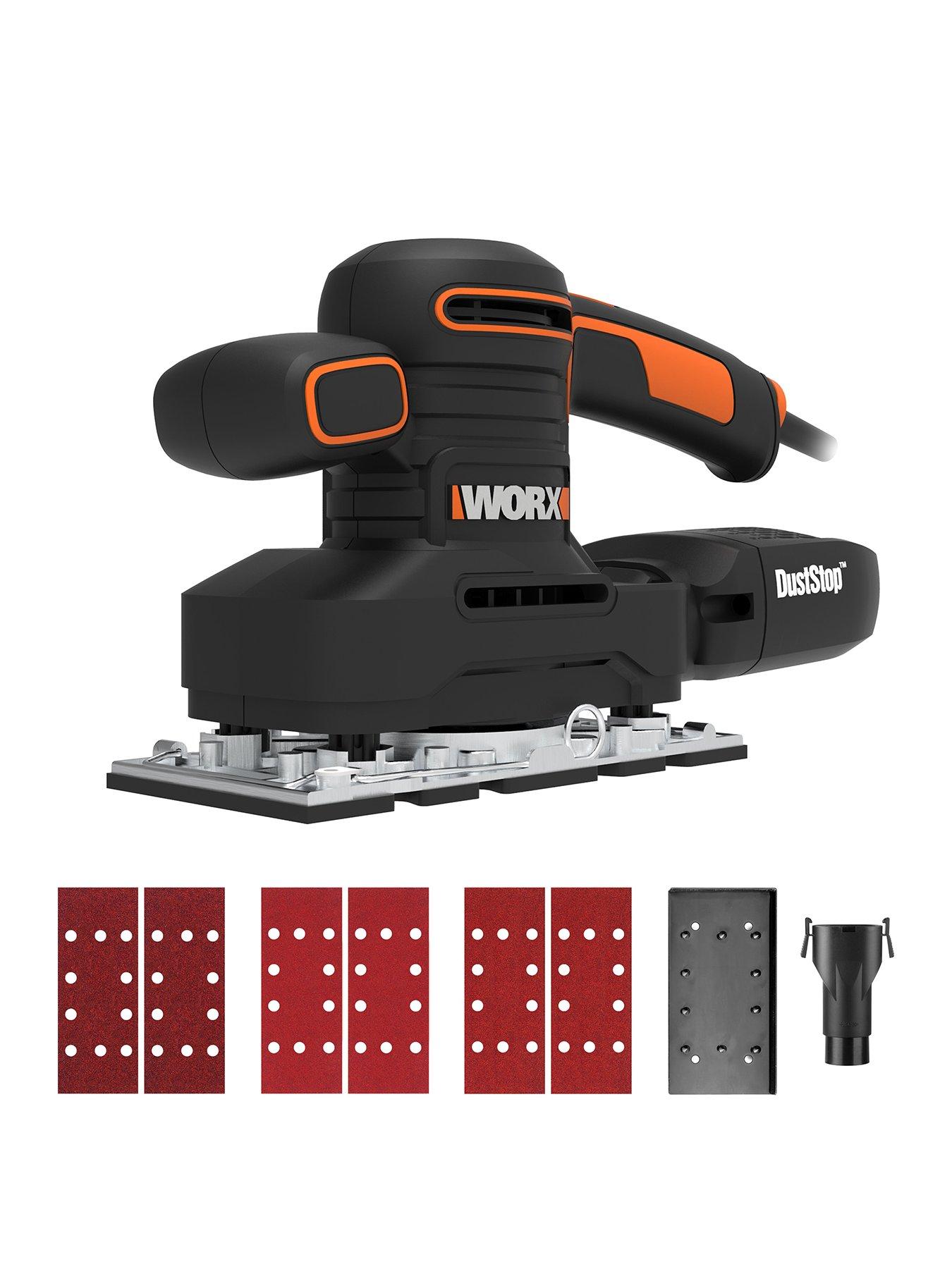 Product photograph of Worx Wx641 250w Corded Finishing Sander from very.co.uk