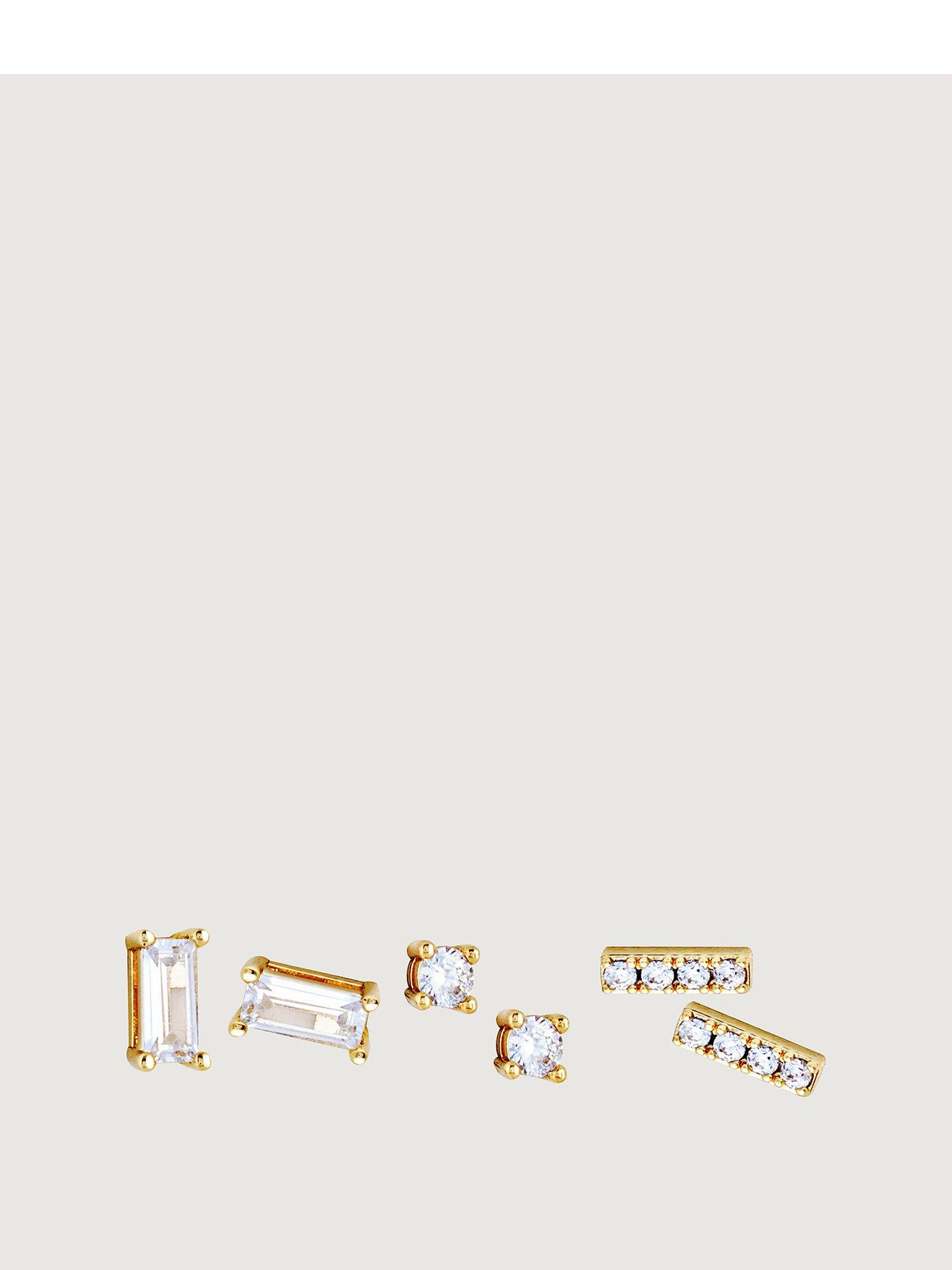 Product photograph of Buckley London Set Of 3 Crystal Earring from very.co.uk
