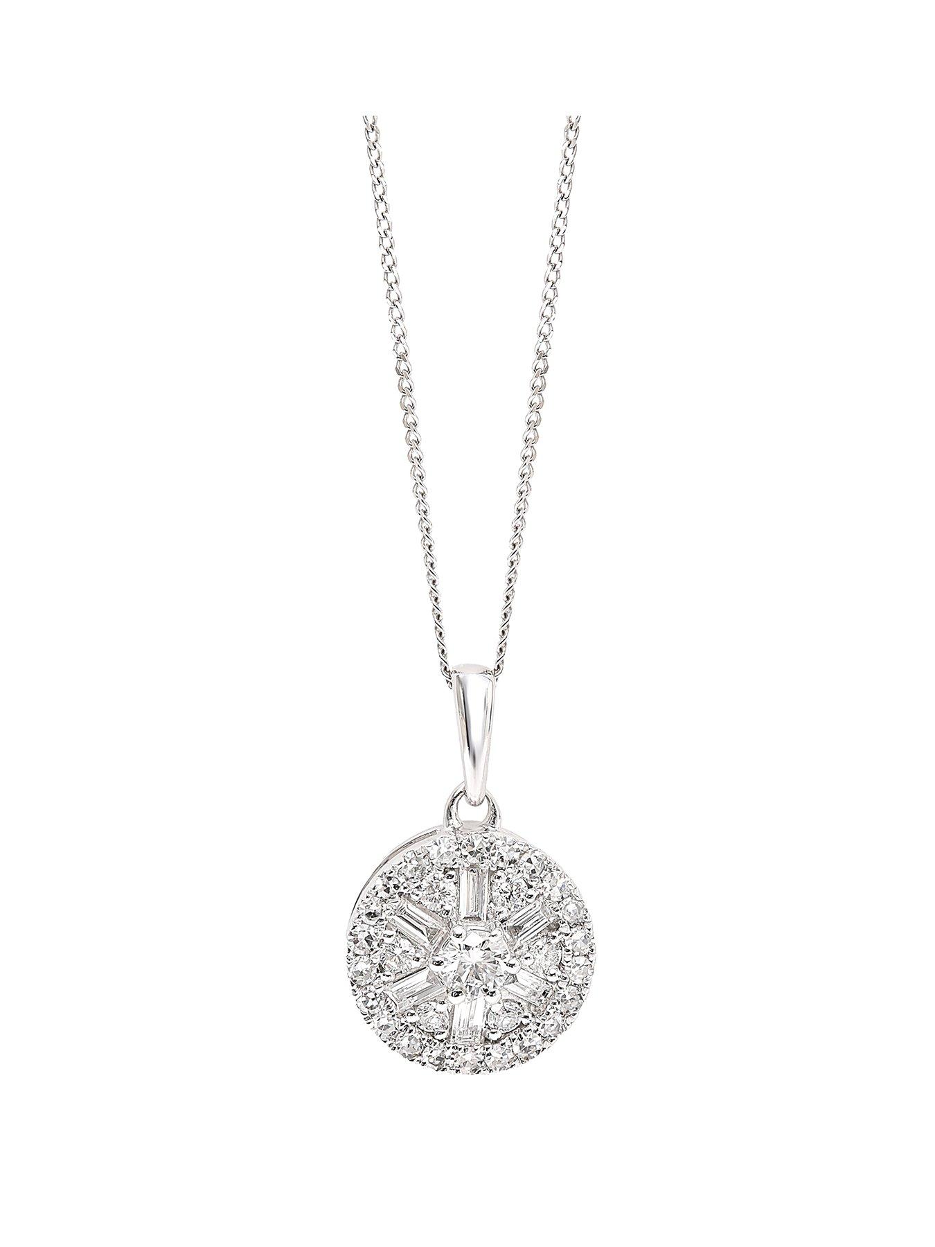 Product photograph of Created Brilliance Lillie 9ct White Gold 0 30ct Lab Grown Diamond Necklace 18 Inches from very.co.uk