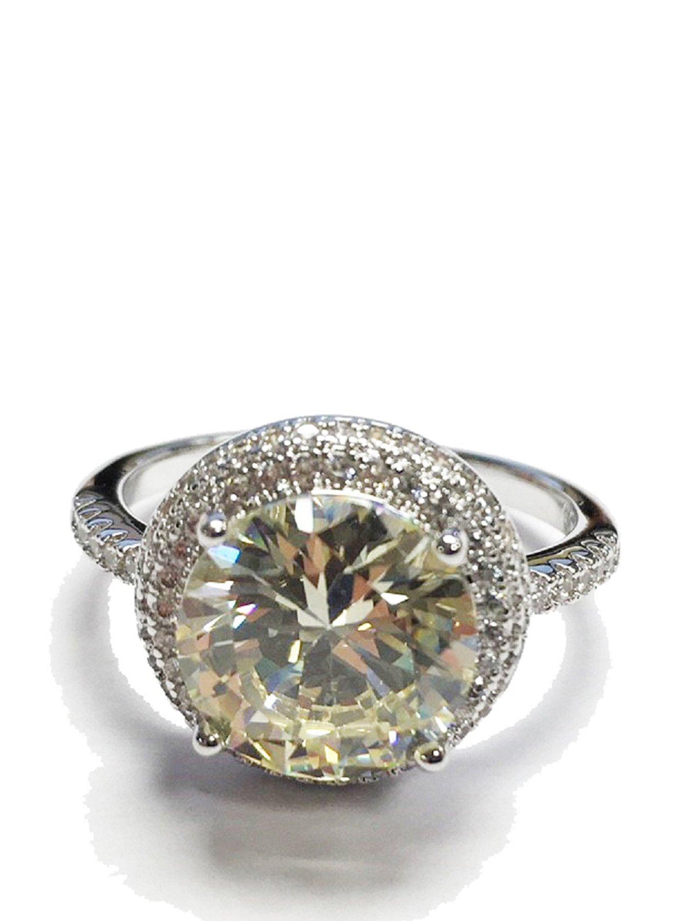 Product photograph of Buckley London The Carat Collection - Canary Sparkle Solitaire Ring from very.co.uk