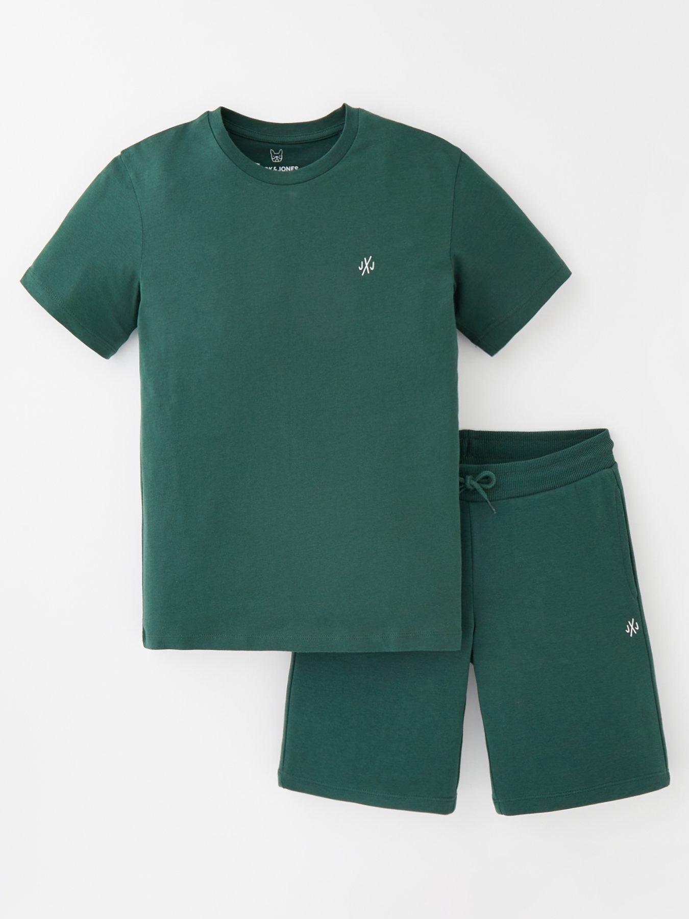 Jack & Jones Junior Boys JXJ T-shirt And Short Set - Trekking Green ...