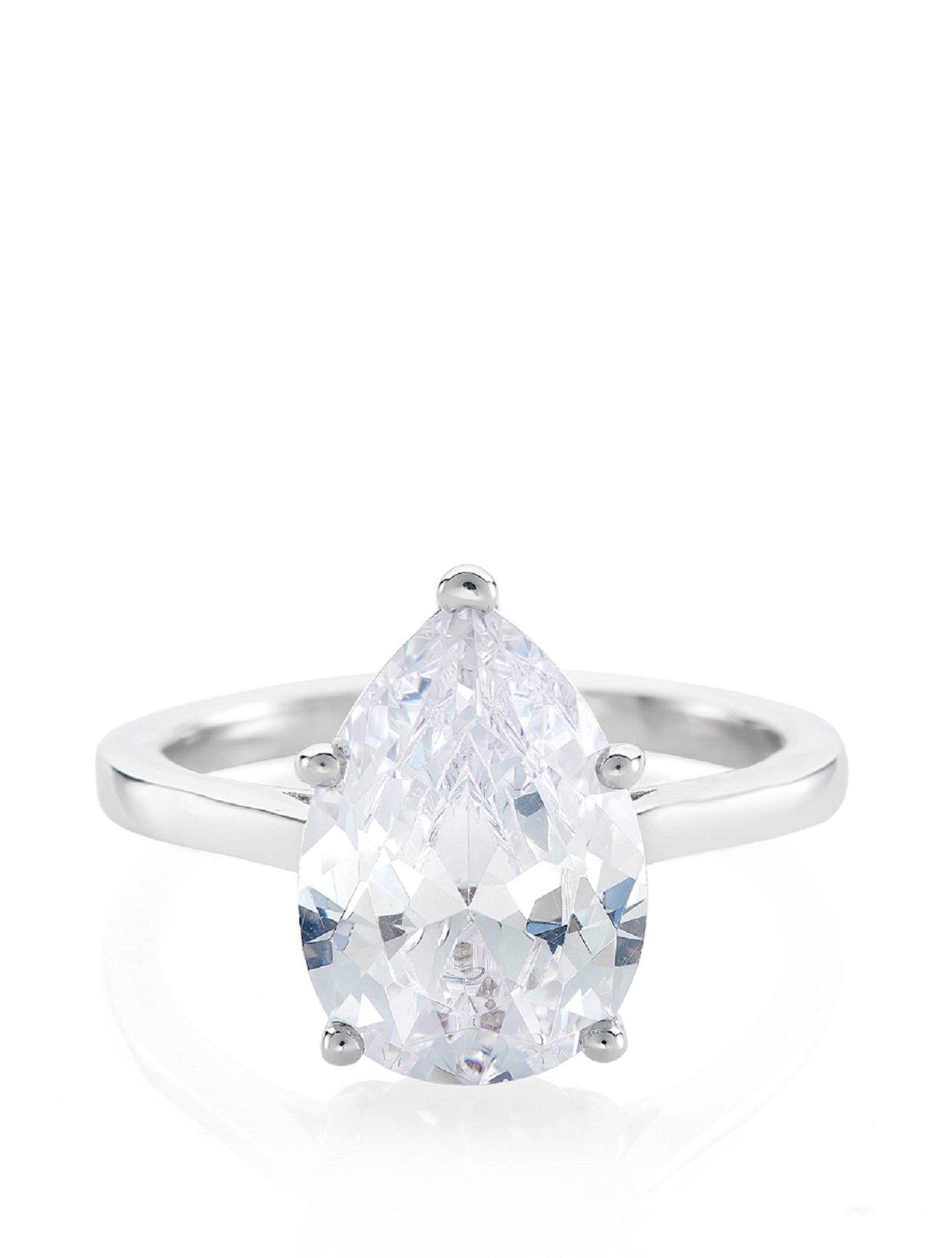 Product photograph of Buckley London The Carat Collection - Pear Solitaire Ring from very.co.uk