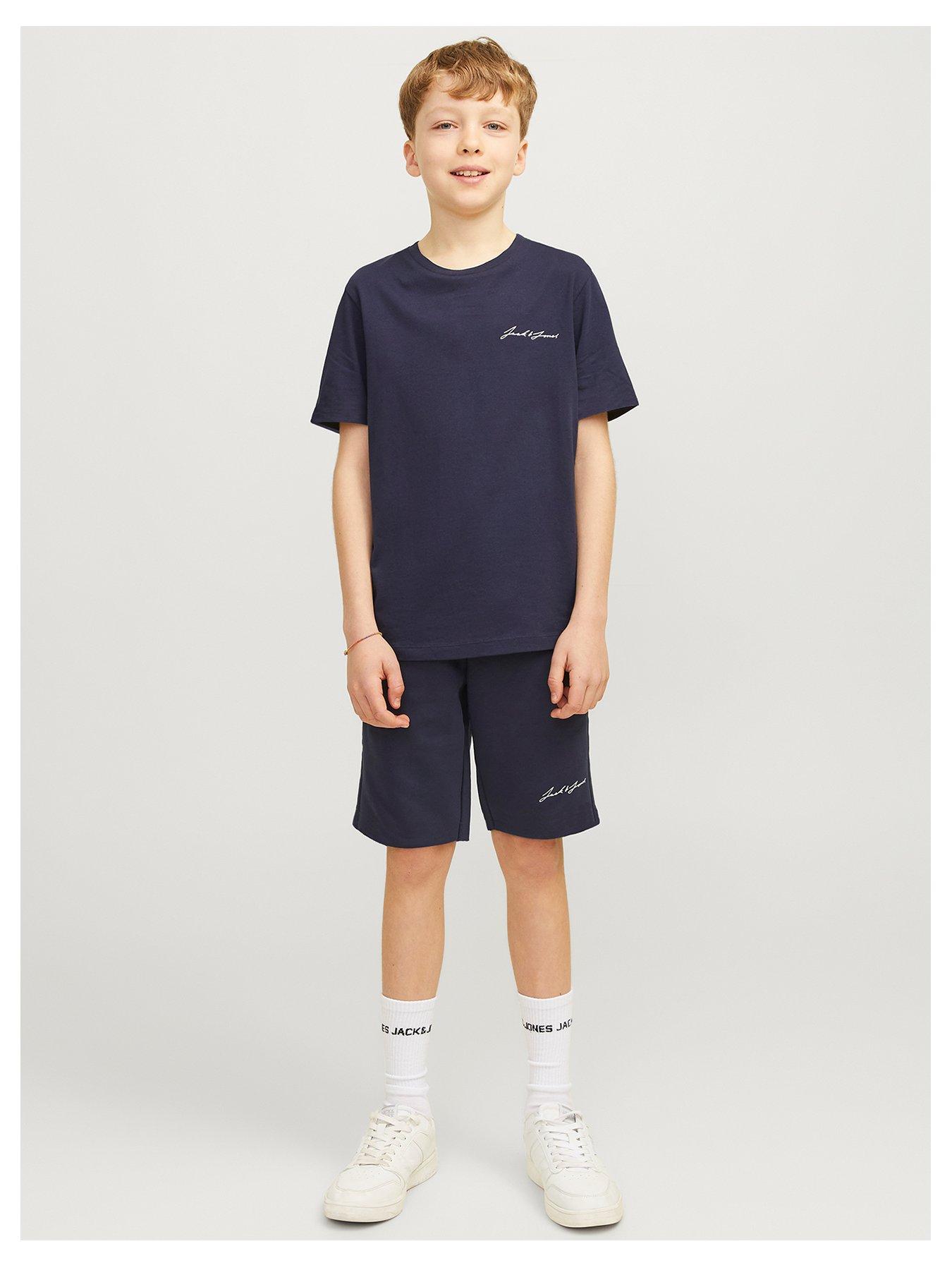 Image 1 of 5 of Jack & Jones Junior Boys Jaxon T-shirt And Short Set - Navy Blazer