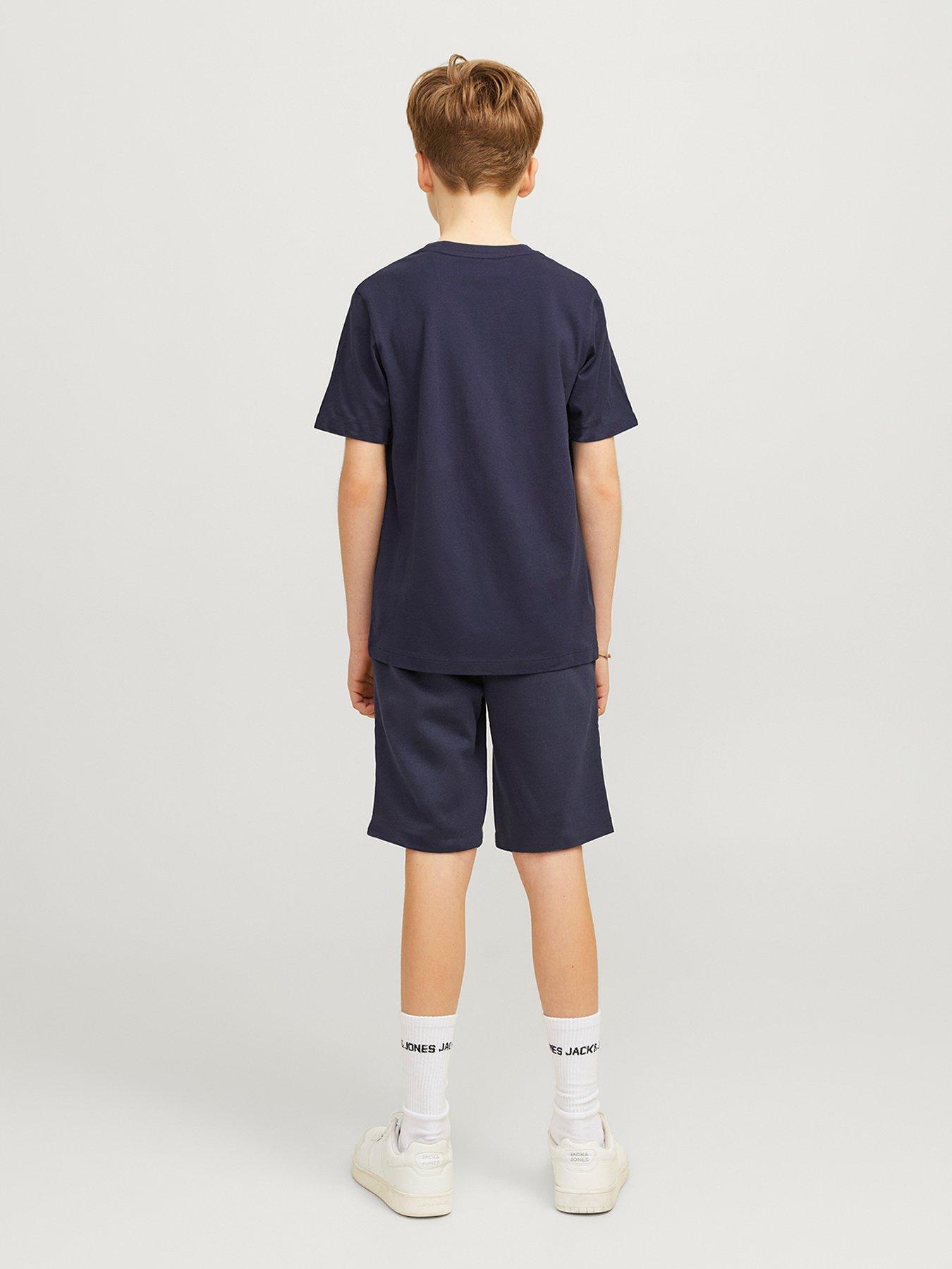 Image 3 of 5 of Jack & Jones Junior Boys Jaxon T-shirt And Short Set - Navy Blazer