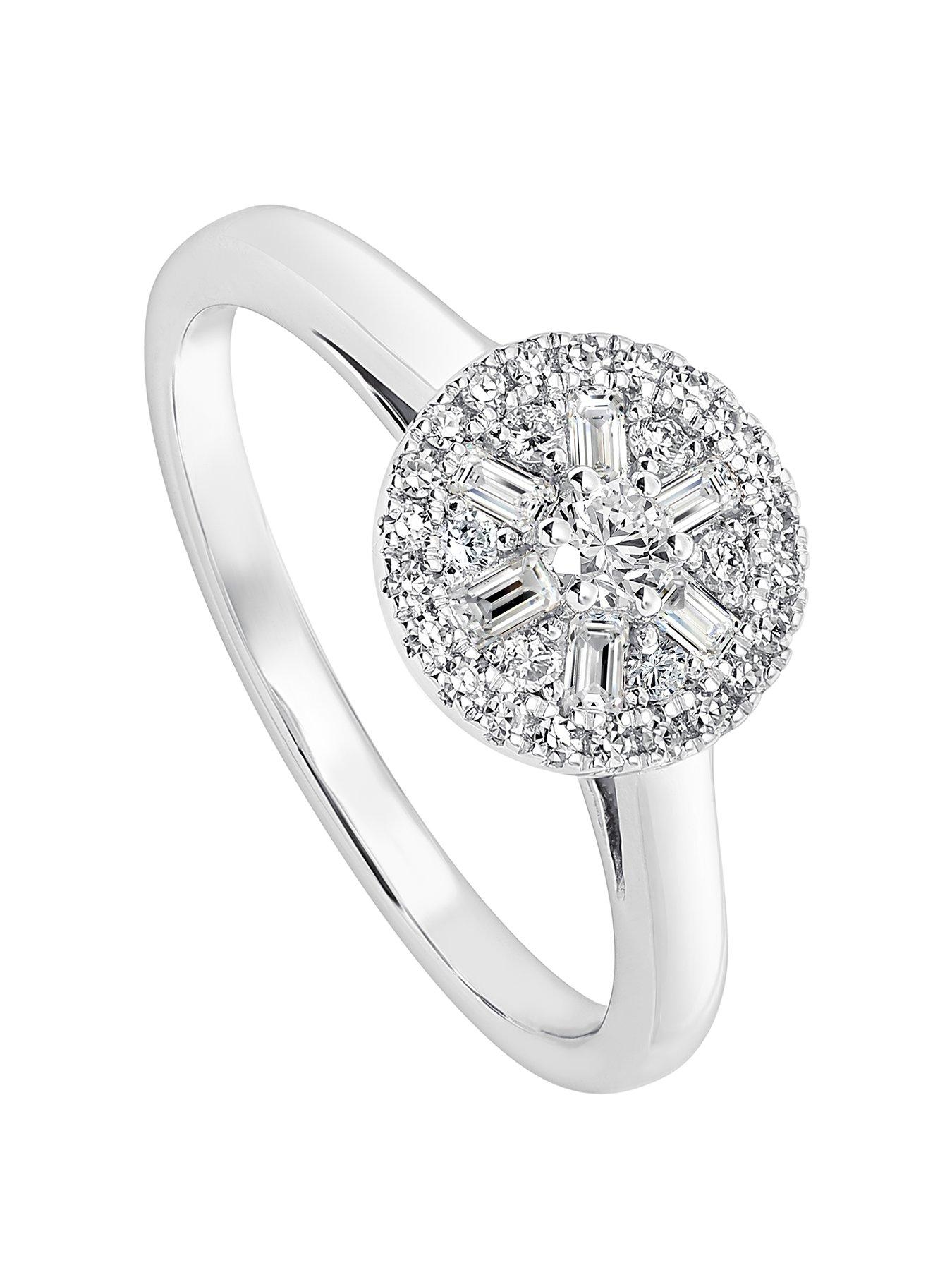 Product photograph of Created Brilliance Lottie 9ct White Gold 0 36ct Tw Lab Grown Diamond Ring from very.co.uk