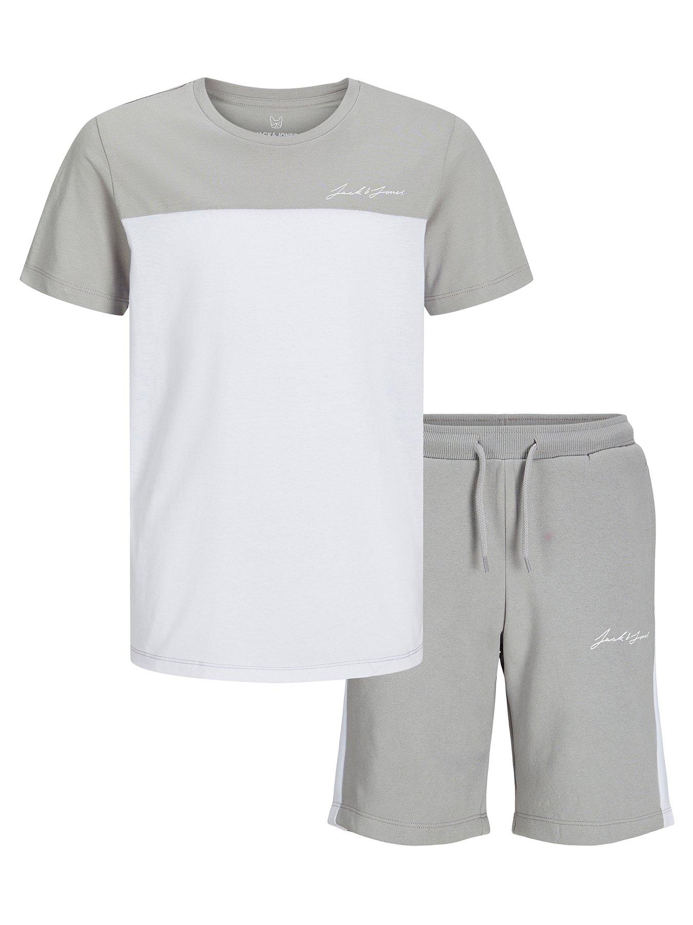 jack-jones-junior-boys-blocking-t-shirt-and-short-set-alloy-white